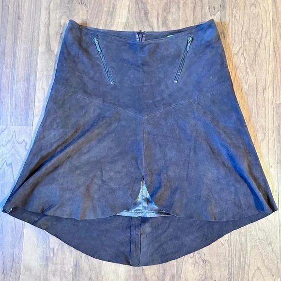 *NWT* Vintage Dead stock BARAMI Goat Suede Brown Skirt Women’s size 8 - Picture 1 of 4